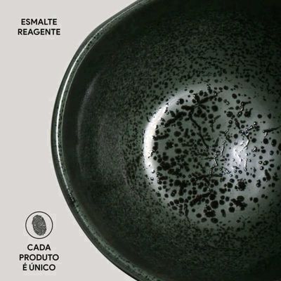 Conjunto 6 Bowls 558ml Orgânicos Verde Cerâmica Arauco Porto Brasil Tigela Servir