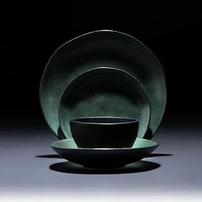 Conjunto 6 Bowls 558ml Orgânicos Verde Cerâmica Arauco Porto Brasil Tigela Servir