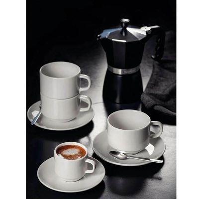 Jogo 12 Xicaras com Píres Porcelana 240ml Paola Tramontina Cozinha Servir Chá Café