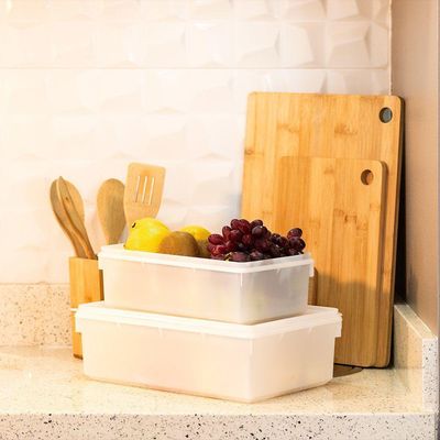 Kit 3 Caixas Herméticas Plásticas Empilháveis 6,5l Branco