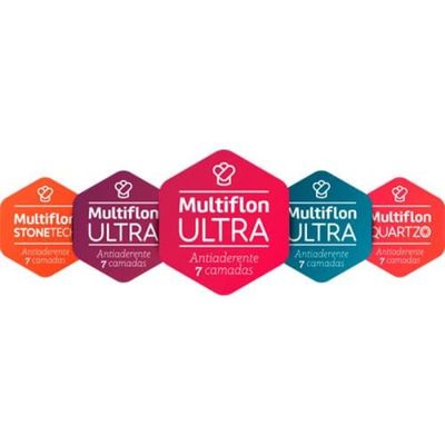 Frigideira Alta Multiflon Gourmet com Antiaderente Ultra 7 Preta - 24 cm