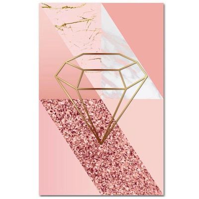 Kit Placas Quadros 3 Peças Mdf 20x30 Formas Rosa