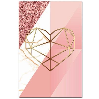 Kit Placas Quadros 3 Peças Mdf 20x30 Formas Rosa
