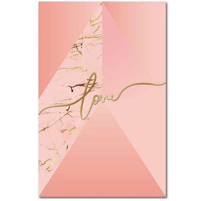 Kit Placas Quadros 3 Peças Mdf 20x30 Formas Rosa