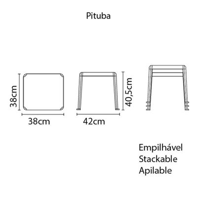 Mesa Plastica Monobloco De Apoio Pituba Branca Tramontina