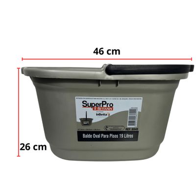 Balde Oval Grande Mop Super Pro Bettanin Prof 19 Lt