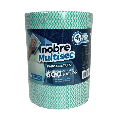 Pano De Limpeza Multiuso Nobre 600 Panos Rolo 240 Mt Verde