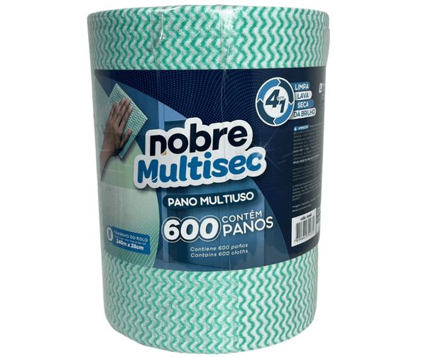 Pano De Limpeza Multiuso Nobre 600 Panos Rolo 240 Mt Verde