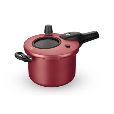 Panela De Pressão Antiaderente Com Visor 4.5 L Mta Cereja