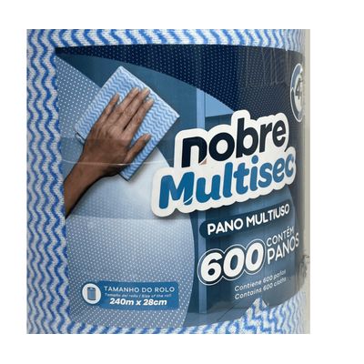 Pano De Limpeza Multiuso Nobre 600 Panos Rolo 240 Mt Azul