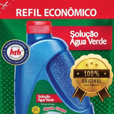 Kit 10 HTH Algicida Choque Solução Água Verde 900ml