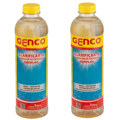 Kit 2 Clarificante E Auxiliar De Filtração Genfloc 1 L Genco