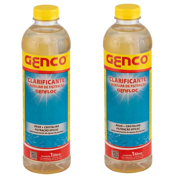 Kit 2 Clarificante E Auxiliar De Filtração Genfloc 1 L Genco