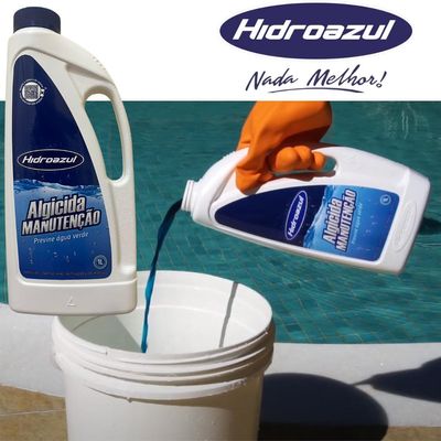 Algicida Manutenção Hidroazul 1l Evita Água Verde De Piscina