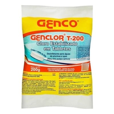 Kit 10 Pastilha Genco Genclor T 200g Para Piscina Genco