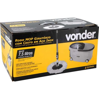 Mop Giratorio C/ Cesto Inox Vonder