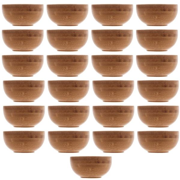 Kit 25 Bowls Molheira Redonda de Bambu 8x4cm Petisqueira Pequena Lyor Potinho