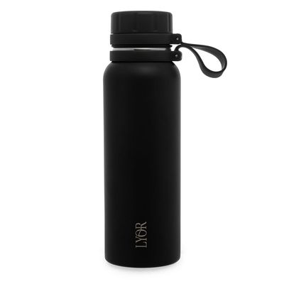 Garrafa Térmica de Aço Inox Lyor Explorer Preta – 650ml Preto