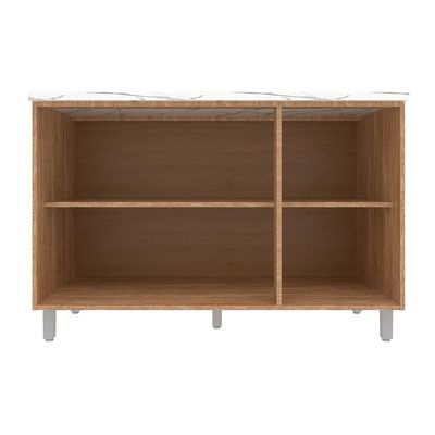 Balcão Triplo Bartira Amazonita com 3 Portas, 1 Prateleira e 120cm de largura - Damasco