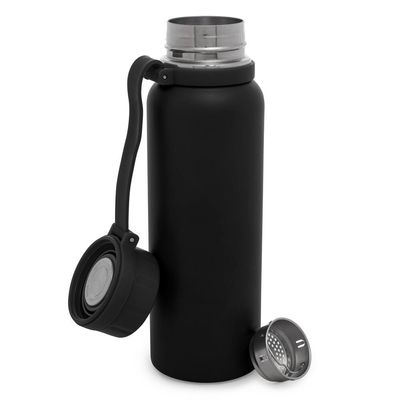 Garrafa Térmica de Aço Inox Lyor Explorer Preta – 650ml Preto