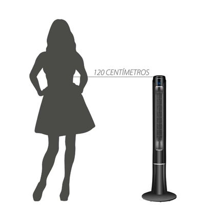 Ventilador de Torre 120cm Spirit SKY com 3 Velocidades, Controle Remoto e Timer de até 7h30 – Preto Preto / 220