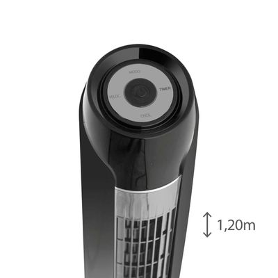 Ventilador de Torre 120cm Spirit SKY com 3 Velocidades, Controle Remoto e Timer de até 7h30 – Preto Preto / 220