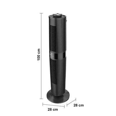 Ventilador de Torre 100cm Spirit 360º com Display LED Touch Screen, Controle Remoto, Funções Especiais e Controle Inteligente de Velocidade - Preto Preto / 220