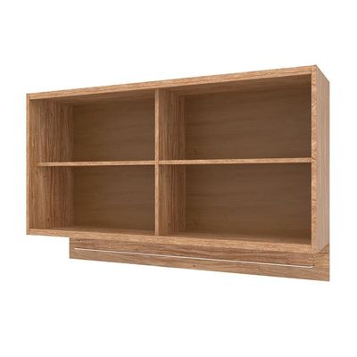 Armário Aéreo Bartira Amazonita com 2 Portas de Vidro, 2 Prateleiras e 120cm de largura - Damasco