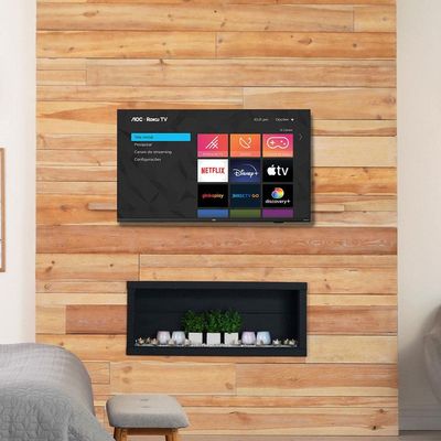 Smart TV 32" AOC HD 32S5135/78G Roku TV, Dolby Digital, Comando de Voz, 60 Hz, Processador Quad Core