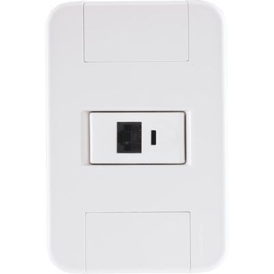 Conjunto 4x2 com 1 Tomada Telefone RJ11 Tramontina Tablet Branco