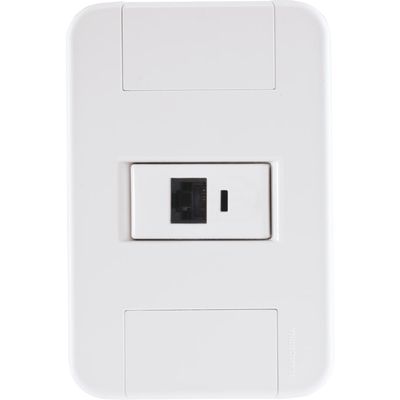 Conjunto 4x2 com 1 Tomada Telefone RJ11 Tramontina Tablet Branco