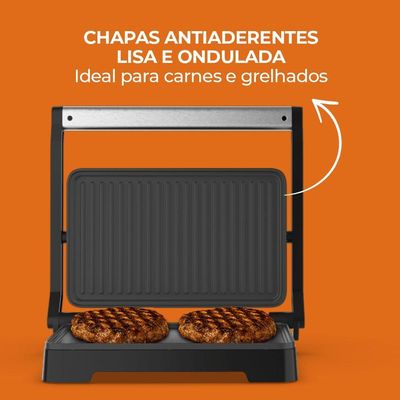Grill Elétrico Cadence Click Inox 110V