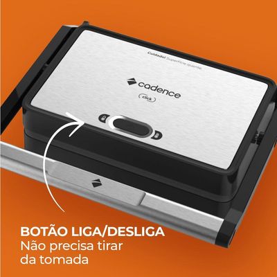 Grill Elétrico Cadence Click Inox 110V