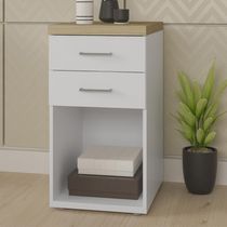 Gaveteiro Para Escritório Home Office 2 Gavetas Orly A02 Olmo Branco - Lyam Decor