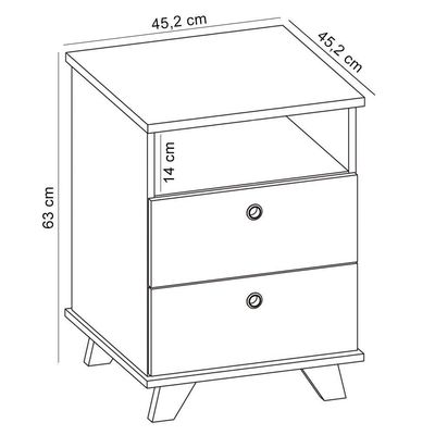 Gaveteiro Para Escritório Home Office 2 Gavetas Diem A02 Freijó Preto - Lyam Decor