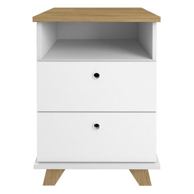 Gaveteiro Para Escritório Home Office 2 Gavetas Diem A02 Olmo Branco - Lyam Decor