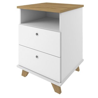 Gaveteiro Para Escritório Home Office 2 Gavetas Diem A02 Olmo Branco - Lyam Decor