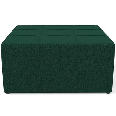 Puff Decorativo Para Sala De Estar Quadrado Milano 90x90cm W01 Bouclê Verde - Lyam Decor