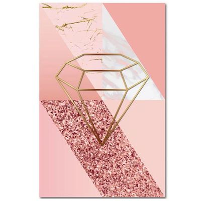 Kit Placas Quadros 3 Peças Mdf 30x45 Formas Rosa
