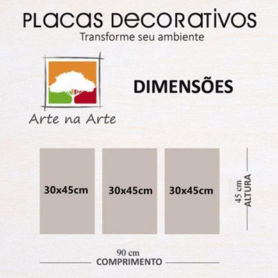 Kit Placas Quadros 3 Peças Mdf 30x45 Formas Rosa