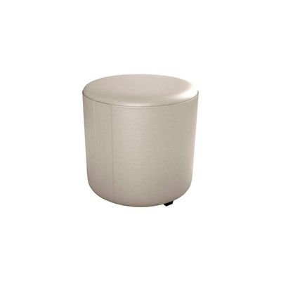 Puff Banqueta Redondo Luxo Copenhage Matrix Sintetico Bege