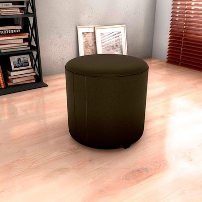 Puff Banqueta Redondo Luxo Copenhage Matrix Veludo Marrom