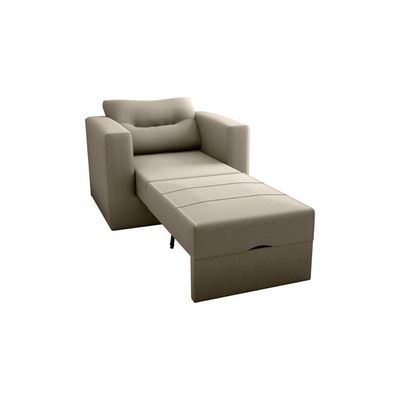 Sofa Cama Poltrona 1 Lugar Solteiro 0,90 Larg Marissol Matrix Suede Capuccino