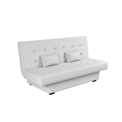 Sofá Cama 3 Lugares Casal Reclinável 190 Larg Laila Matrix Sintetico Branco
