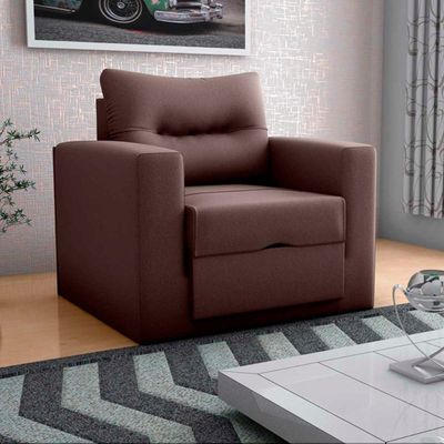Sofa Cama Poltrona 1 Lugar Solteiro 0,90 Larg Marissol Matrix Suede Marrom