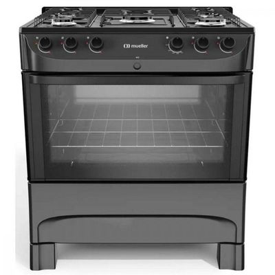 Fogão Mueller 5 Bocas Com Mesa Esmaltada FI5BC Preto Bivolt