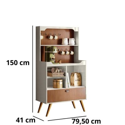 Conjunto Home Cross Efeito Ripado Buffet 4 Portas Cantinho Do Café Lukaliam Móveis