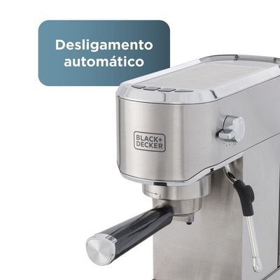 Cafeiteira Espresso Black+Decker CEA1200G Gourmand Gris 1200W Multifunções Inox 220