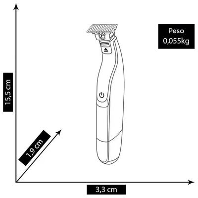 Aparador Philips OneBlade QP1424/10 Bivolt - Preto