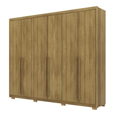 Guarda Roupa Casal 6 Portas 3 Gavetas Dubai Majestic Nature